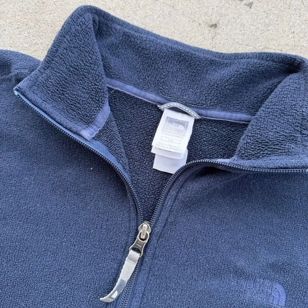The North Face Navy Blue Fleece Quarter Zip Sweatshirt Size Large